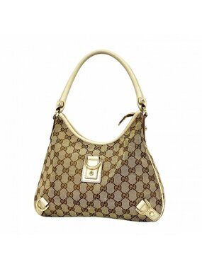 Gucci Handbag GG Canvas Abbey Brown Ivory Champagne Gold